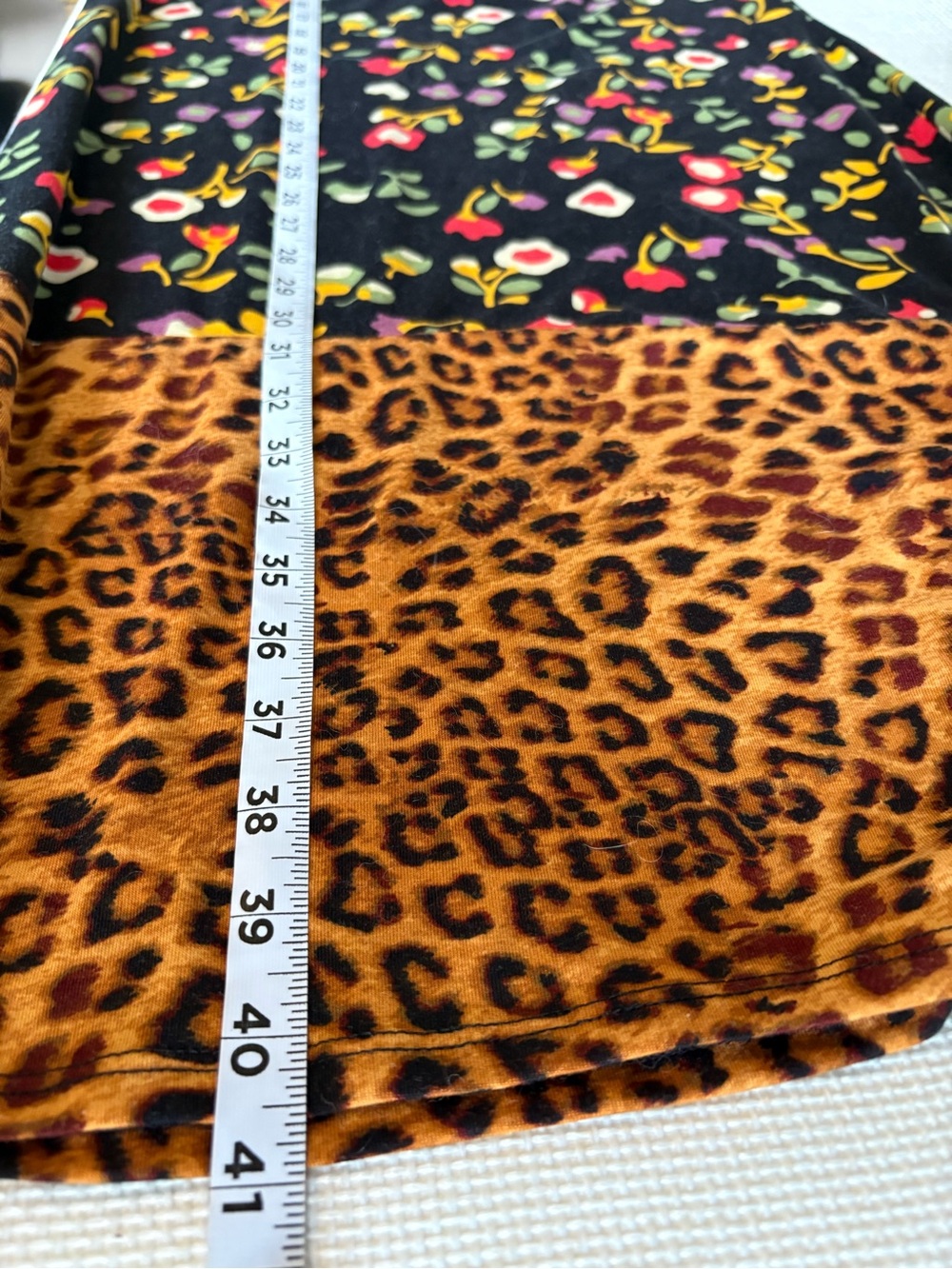LulaRoe Julia Dress Size Large Mixed Pattern Floral Leopard Print - Picture 4 of 6